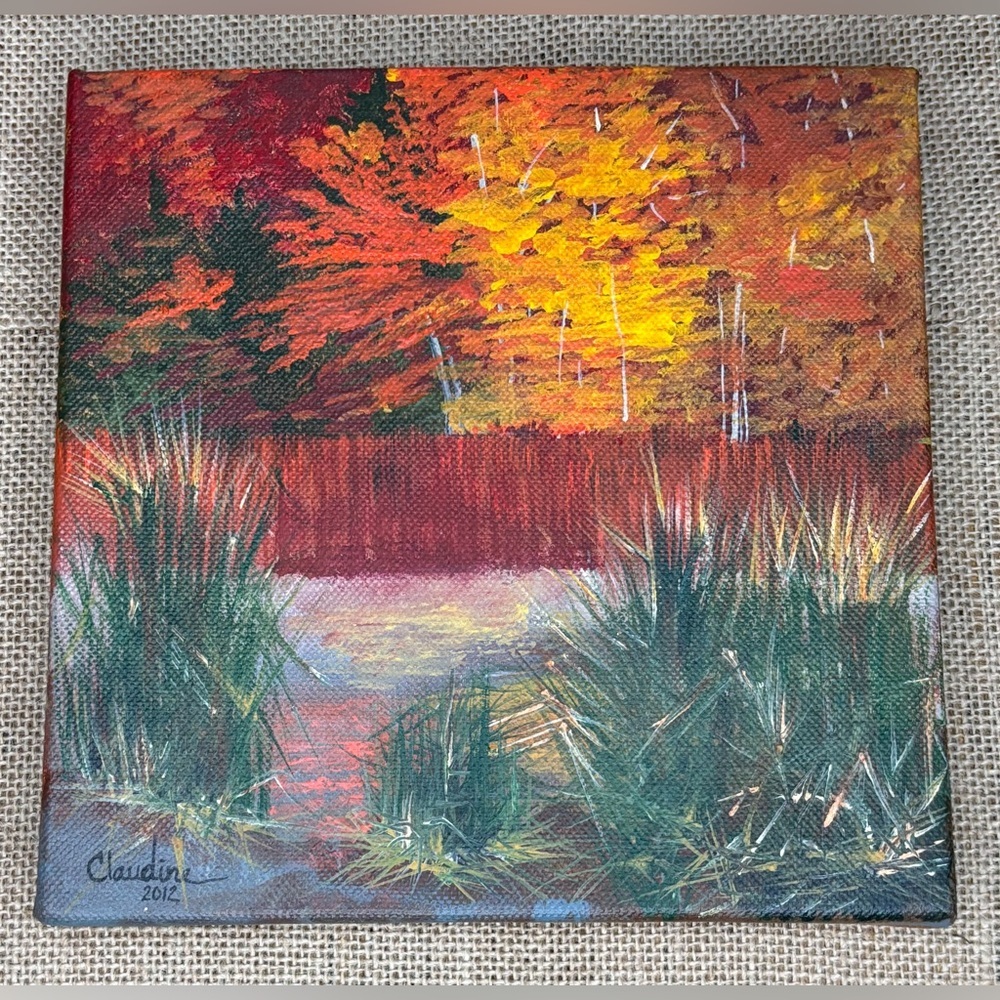 On My Way Home By Claudine Jones Painting Still Water Hudson Valley 8 x 8 In